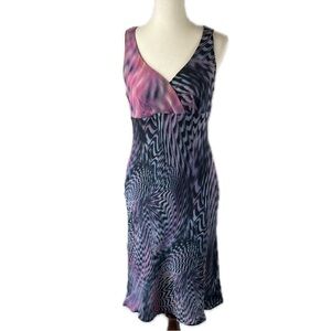 Vintage 90s Y2K Tessuto Babydoll Bias Midi Dress Size M Runs S Artsy Boho Phoebe